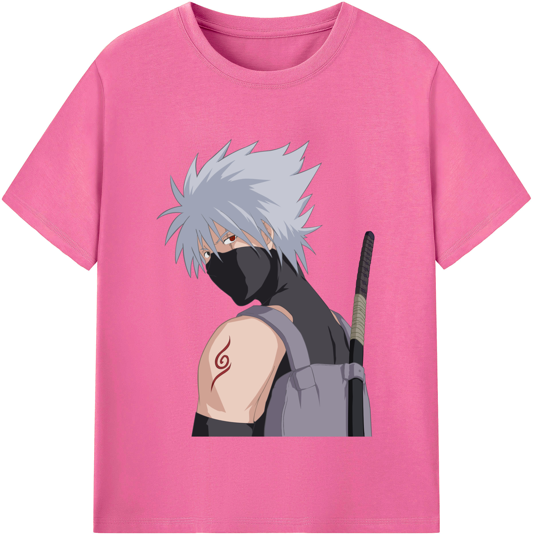 （画像用） NARUTO -ナルト- はたけ カカシ Hatake Kakashi レディースカジュアルプリントTシャツ（綿100％）